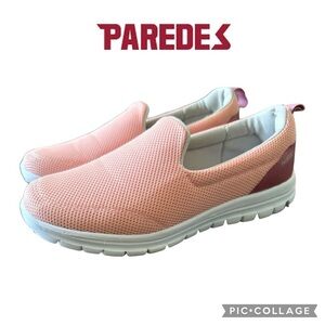 Paredes Danu women cushioned pink mesh comfort slip on shoes size 7.5